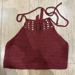 Rust crochet crop top